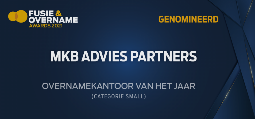 2021 wederom nominatie tot Overnameadvies kantoor van het jaar